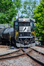 NS 6425 backs through the interlocking at Rowan